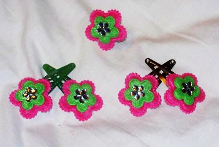 barettes et bagues fleur 